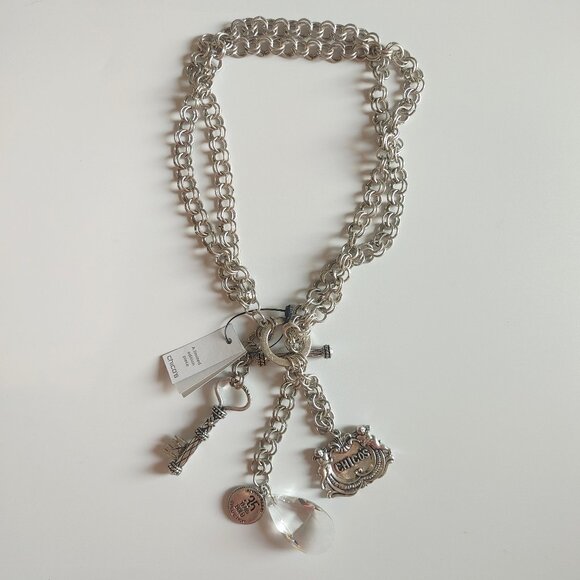 NWT Chico's Vintage 35th Anniversary Charm Silver Necklace